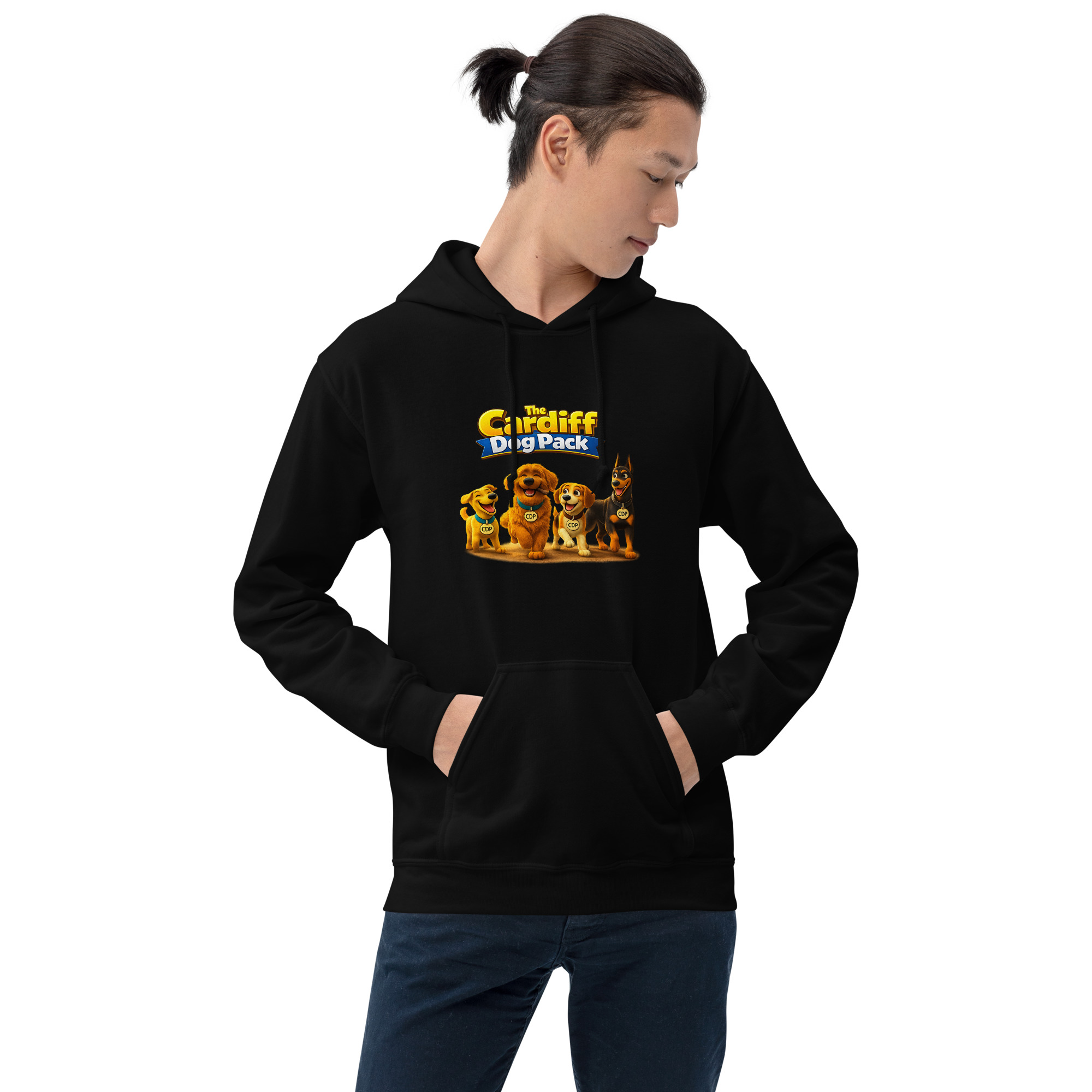 Cardiff Dog Pack black hoodie front