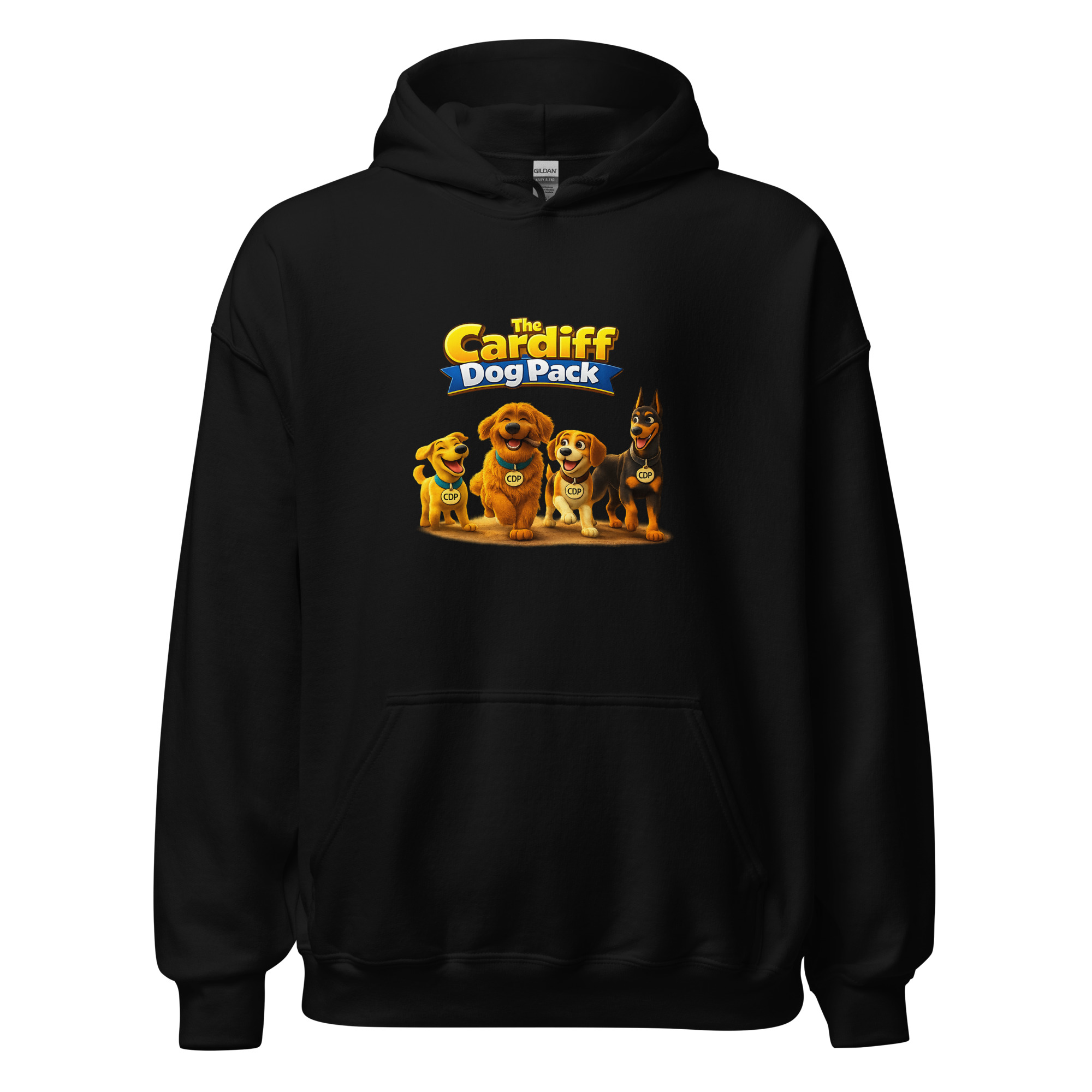 Cardiff Dog Pack black hoodie front
