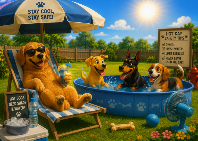 Keeping your dog cool on hot summer walks and hikes graphic